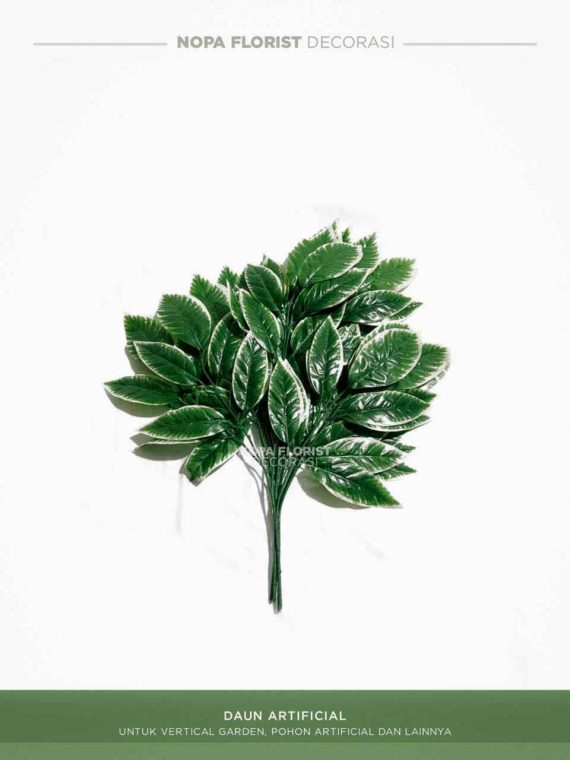 Daun Mangga list putih Artificial
